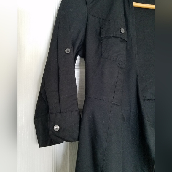 Converse One Star Black Wrap Dress 3/4 roll sleeve tab Tie Size XS - Picture 5 of 11